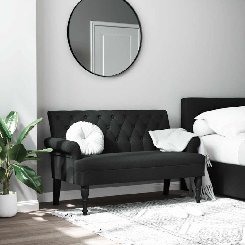 foto del prodotto vidaxl panca con schienale nera 120x62x75,5 cm in tessuto