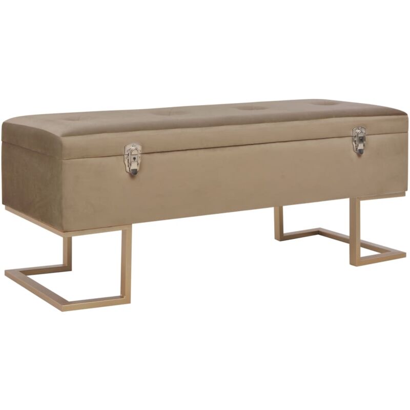 foto del prodotto vidaxl panca con vano portaoggetti 105 cm beige in velluto