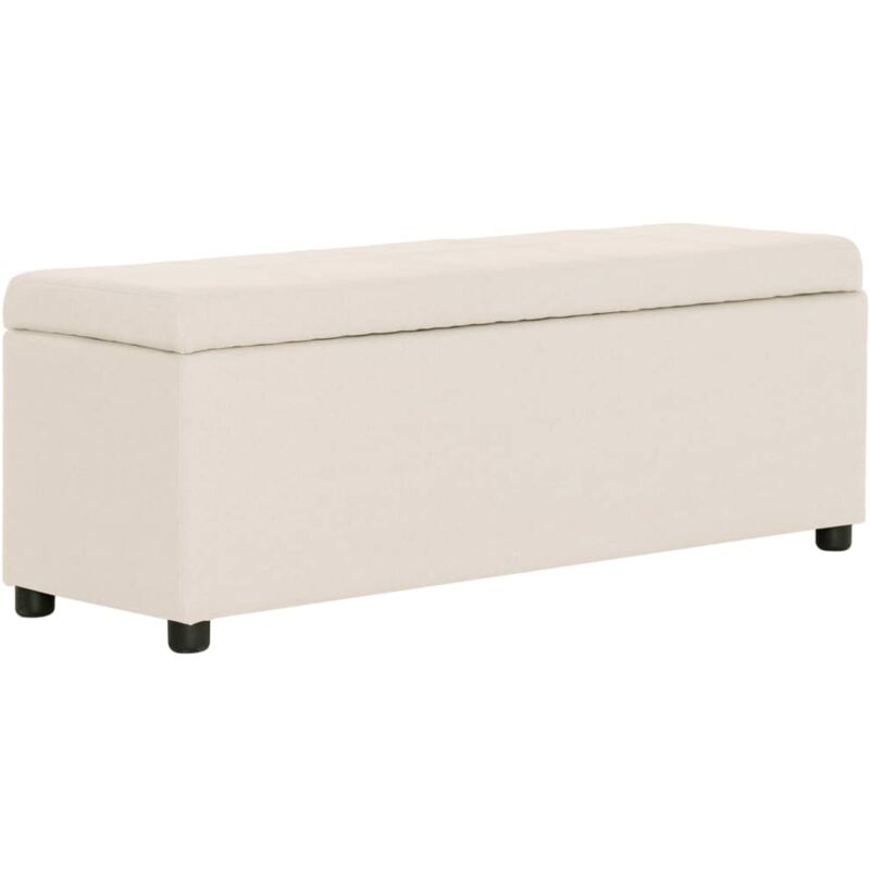 foto del prodotto vidaxl panca con vano portaoggetti 116 cm crema in poliestere