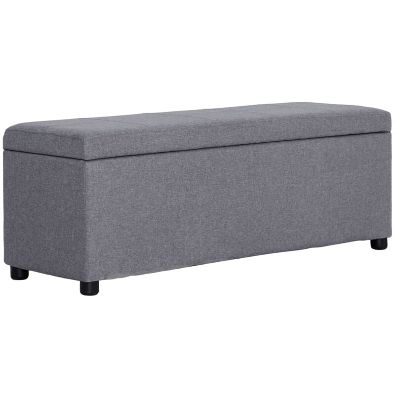 foto del prodotto vidaxl panca con vano portaoggetti 116 cm grigio chiaro in poliestere 792428