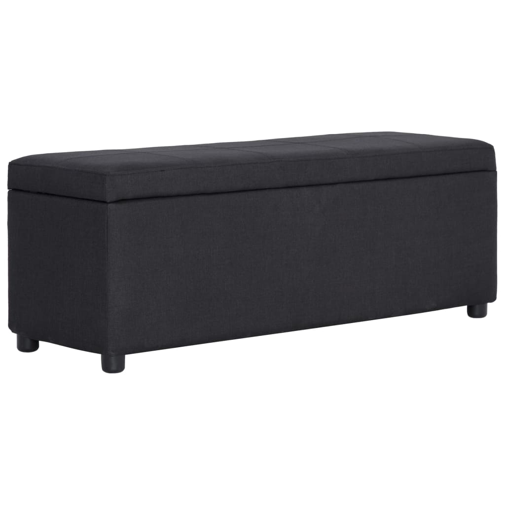 foto del prodotto vidaxl panca con vano portaoggetti 116 cm nera in poliestere 429844