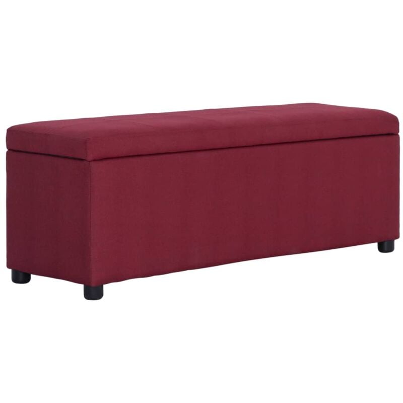 foto del prodotto vidaxl panca con vano portaoggetti 116 cm rosso vino in poliestere