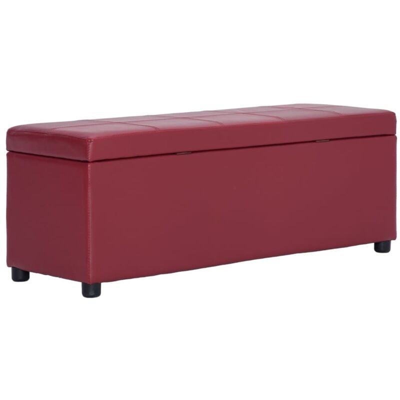 foto del prodotto vidaxl panca con vano portaoggetti 116 cm rosso vino in similpelle