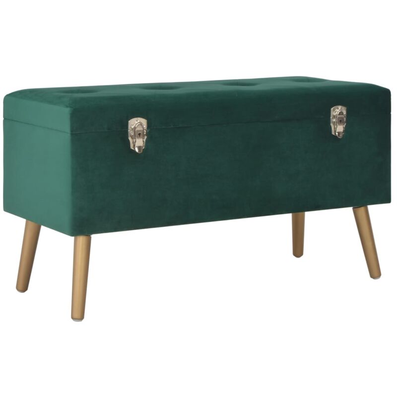 foto del prodotto vidaxl panca con vano portaoggetti 80 cm verde in velluto