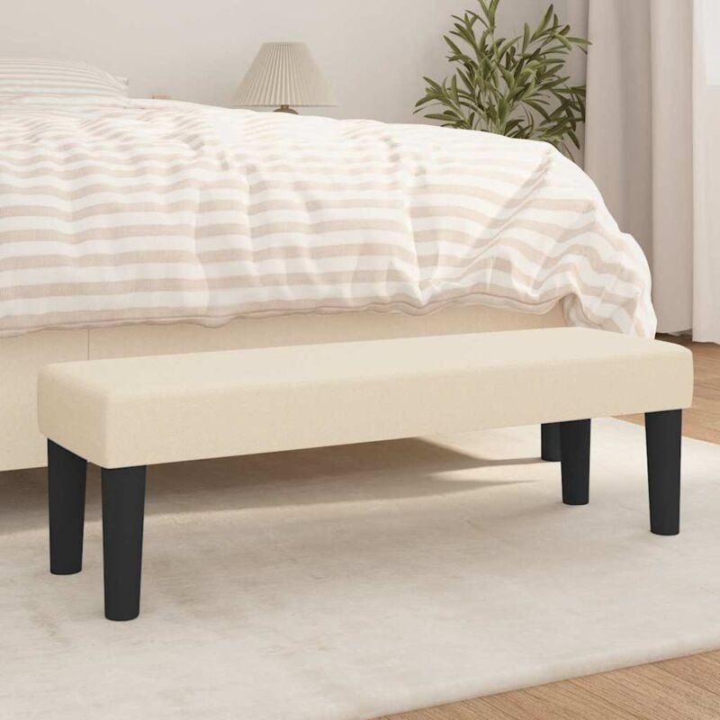 foto del prodotto vidaxl panca crema 100x30x30 cm in tessuto