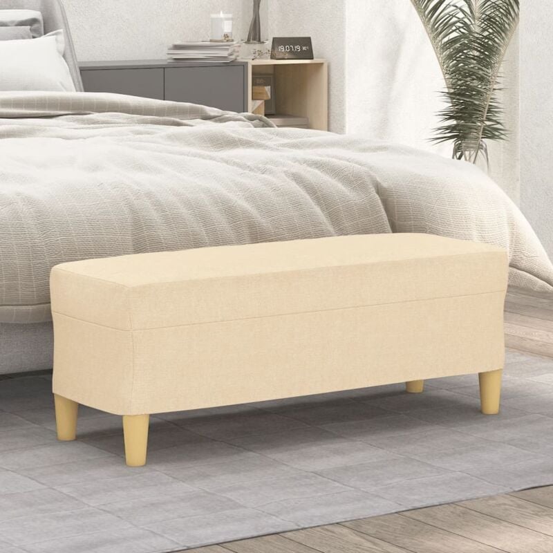 foto del prodotto vidaxl panca crema 100x35x41 cm in tessuto