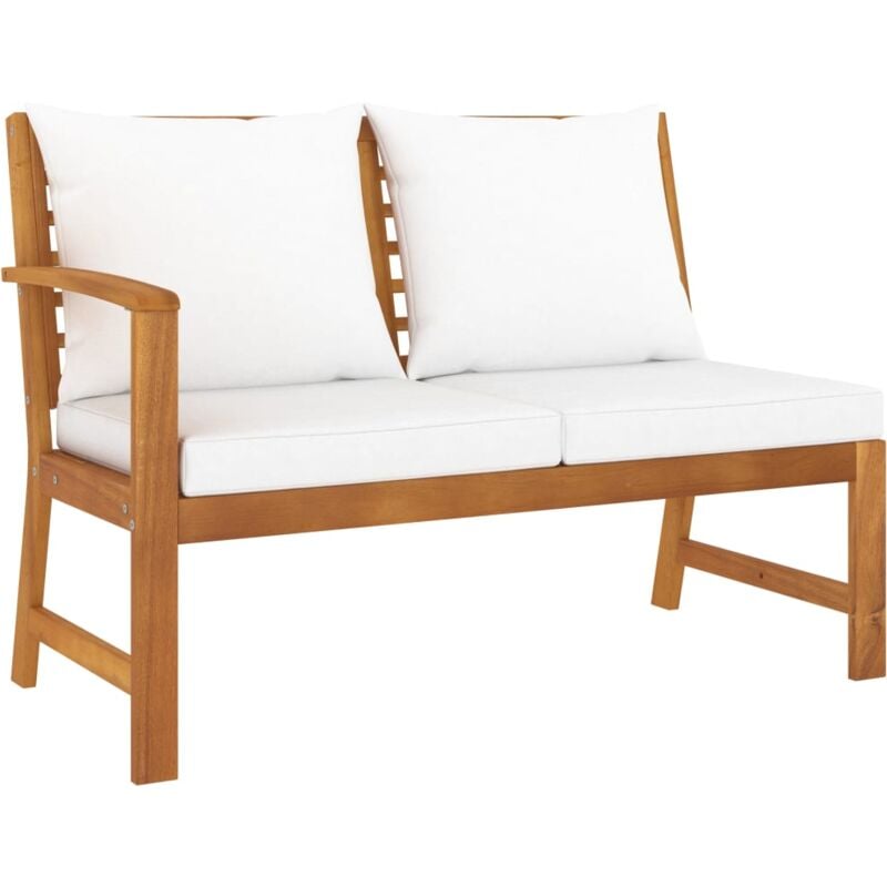 foto del prodotto vidaxl - panca da giardino 114,5 cm con cuscino crema in legno di acacia