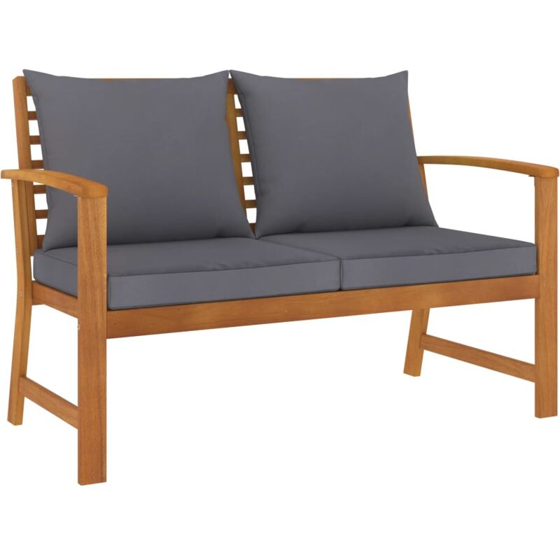 foto del prodotto vidaxl panca da giardino 120 cm cuscino grigio scuro legno di acacia