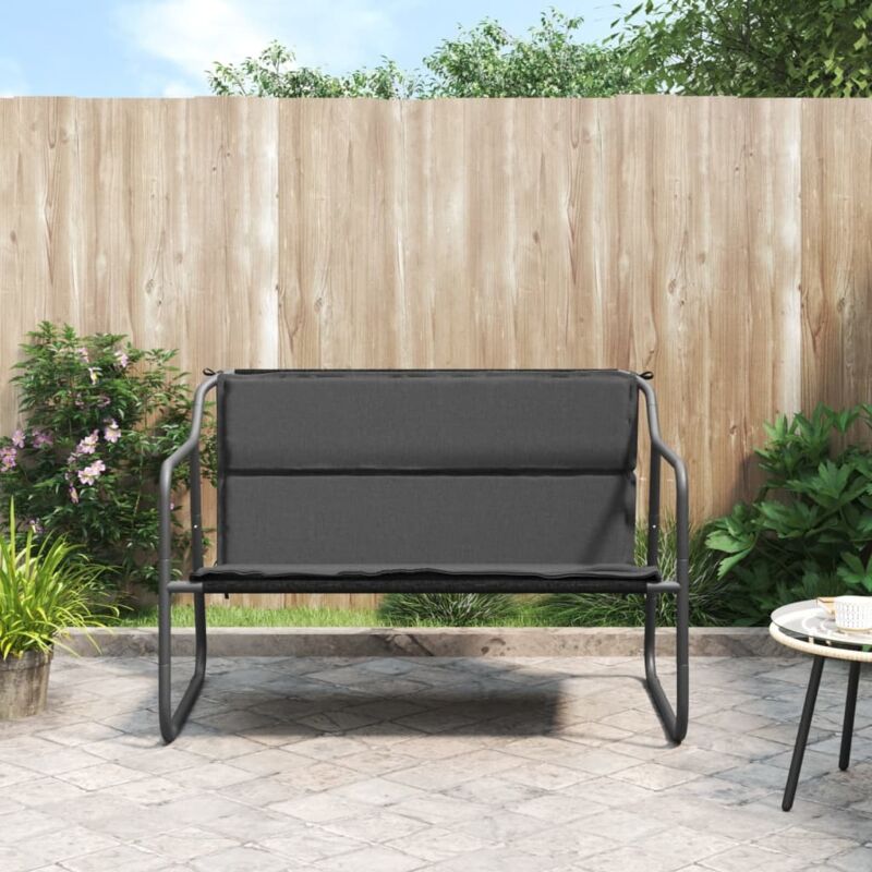 foto del prodotto vidaxl panca da giardino 2 posti con cuscino antracite in acciaio