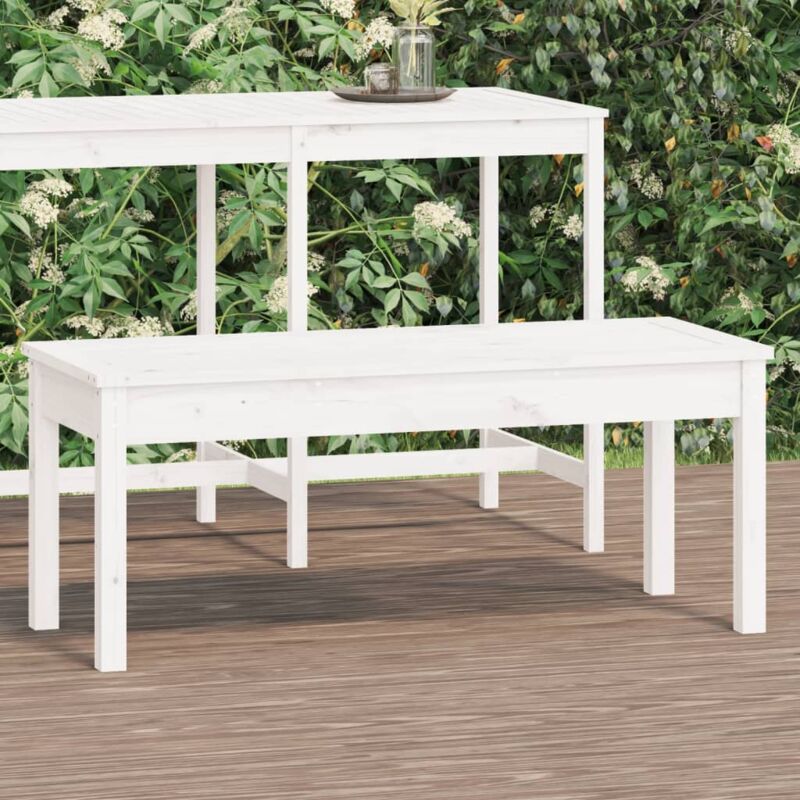 foto del prodotto vidaxl panca da giardino bianca 109x44x45 cm legno massello di pino