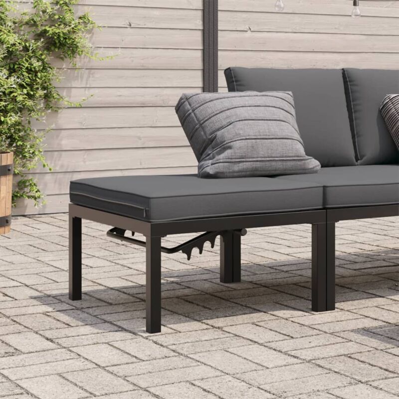 foto del prodotto vidaxl panca da giardino con cuscini nera in alluminio