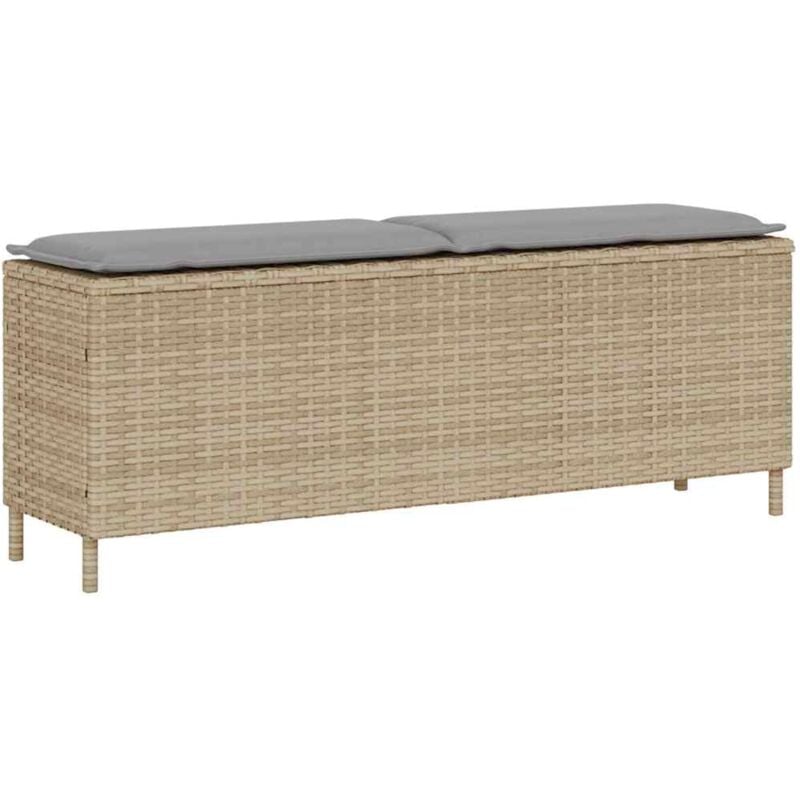 foto del prodotto vidaxl panca da giardino con cuscino beige 110x30x40,5cm in polyrattan