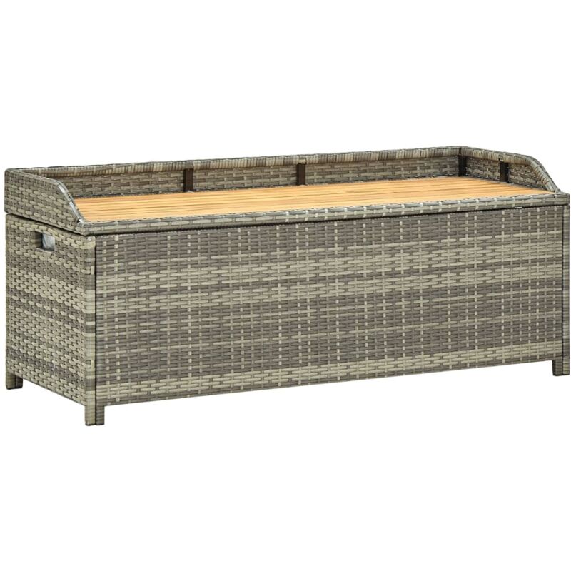 foto del prodotto vidaxl panca da giardino con vano portaoggetti 120cm polyrattan grigio