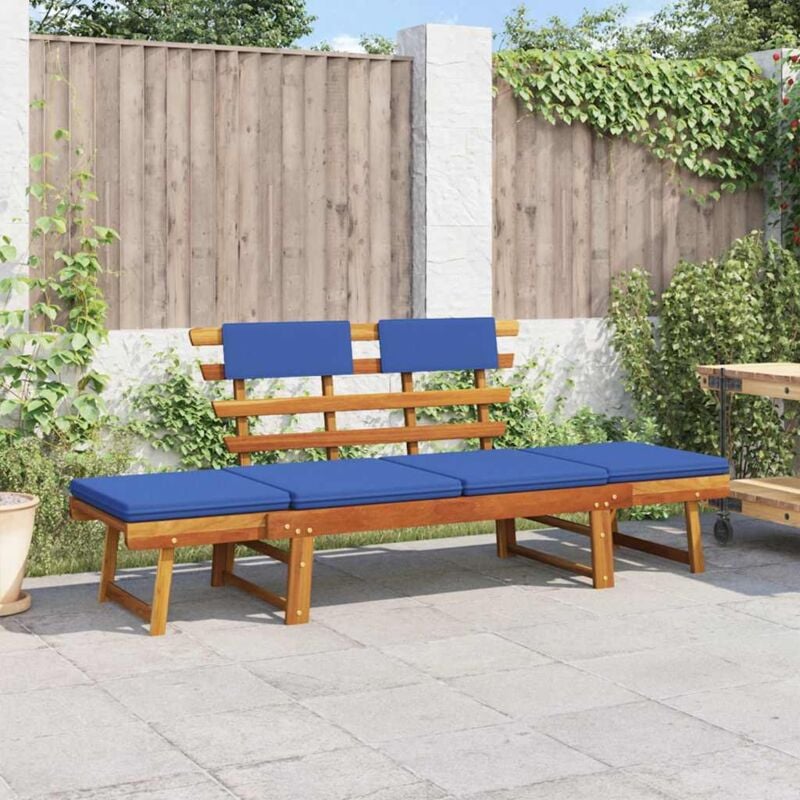 foto del prodotto vidaxl panca da giardino cuscini 2 in 1 190 cm legno massello d acacia