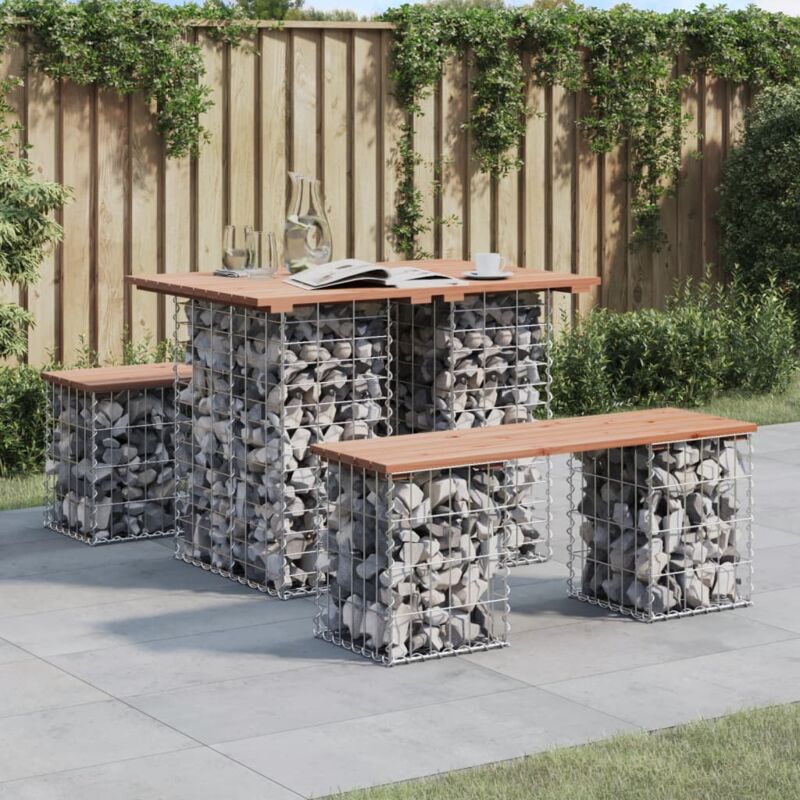 foto del prodotto vidaxl panca da giardino design gabbione 100x70x72 cm massello douglas