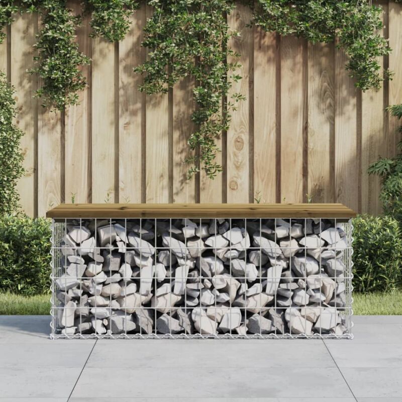 foto del prodotto vidaxl panca da giardino design gabbione 103x44x42 cm pino impregnato
