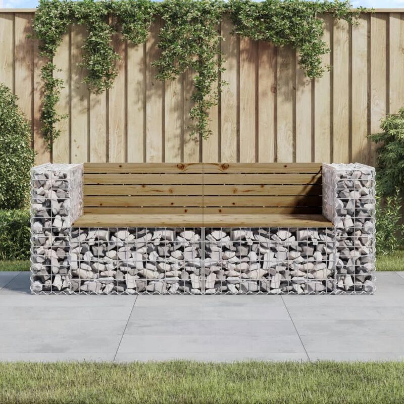 foto del prodotto vidaxl panca da giardino design gabbione 184x71x65,5cm pino impregnato