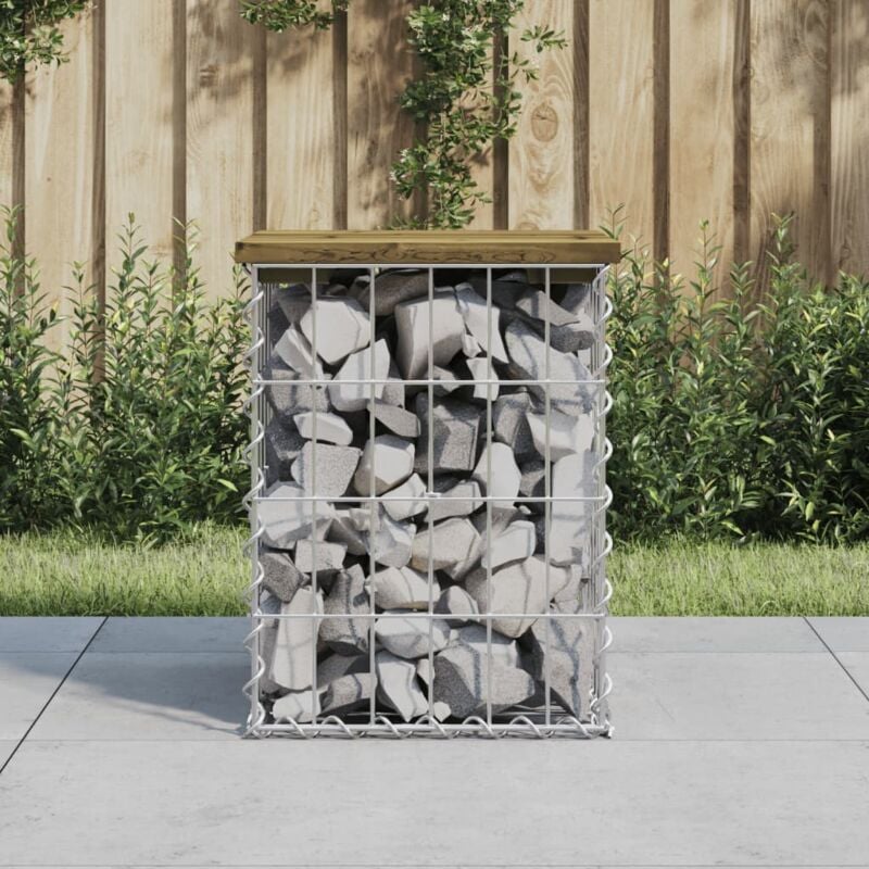 foto del prodotto vidaxl panca da giardino design gabbione 33x31x42 cm pino impregnato
