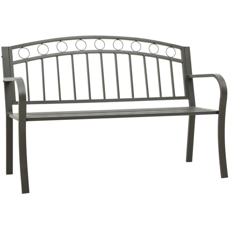 foto del prodotto vidaxl panca da giardino grigia 120 cm acciaio