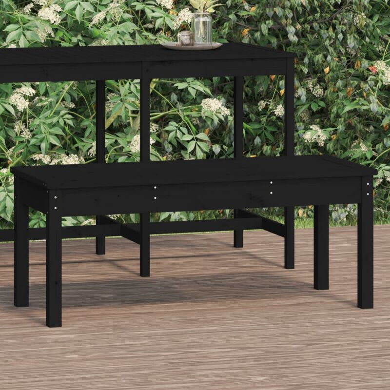 foto del prodotto vidaxl panca da giardino nera 109x44x45 cm legno massello di pino