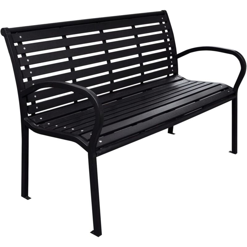 foto del prodotto vidaxl panca da giardino nera 116 cm acciaio e wpc