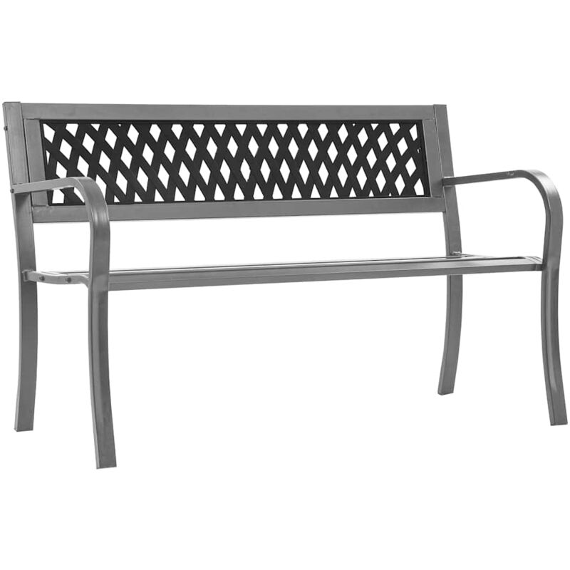 foto del prodotto vidaxl panca da giardino nera 120 cm acciaio
