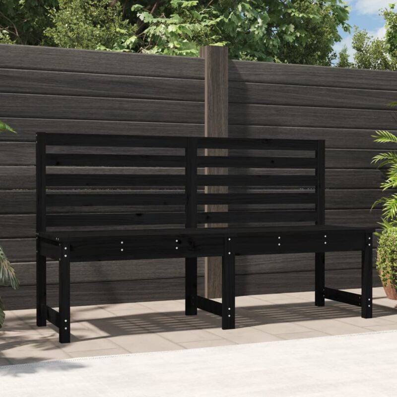 foto del prodotto vidaxl panca da giardino nera 157,5 cm in legno massello di pino