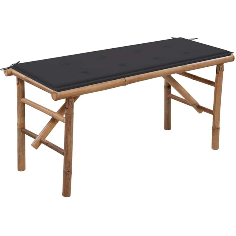 foto del prodotto vidaxl panca da giardino pieghevole con cuscino 118 cm in bamb 