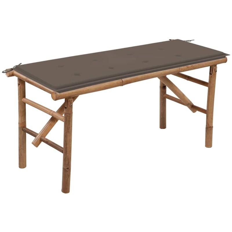 foto del prodotto vidaxl panca da giardino pieghevole con cuscino 118 cm in bamb 