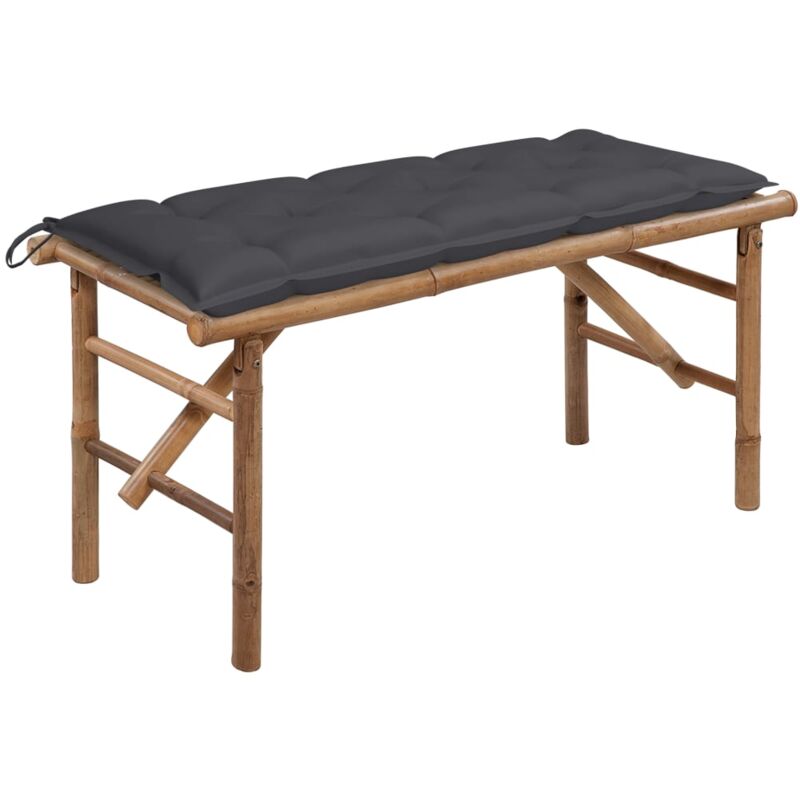 foto del prodotto vidaxl panca da giardino pieghevole con cuscino 118 cm in bamb 
