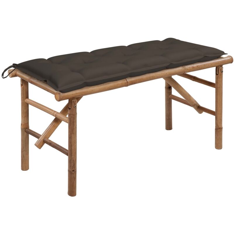 foto del prodotto vidaxl panca da giardino pieghevole con cuscino 118 cm in bamb 
