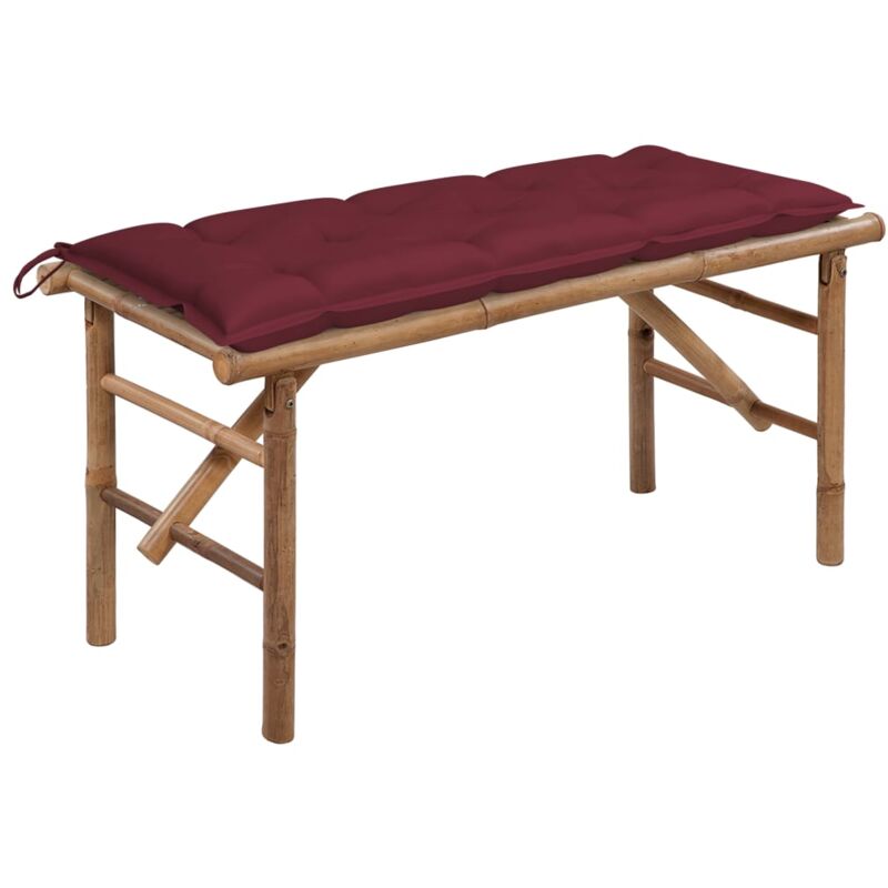 foto del prodotto vidaxl panca da giardino pieghevole con cuscino 118 cm in bamb 