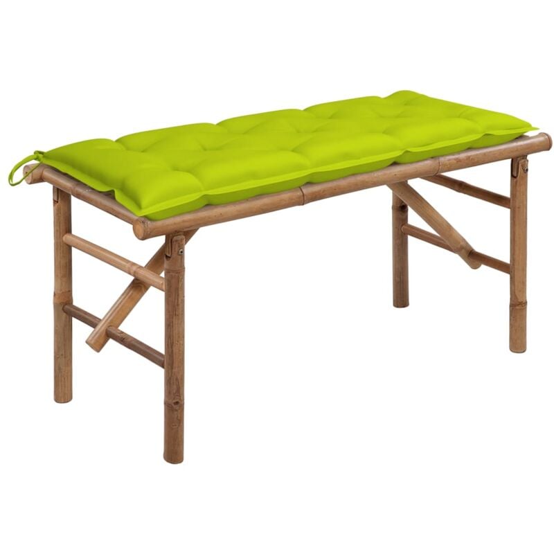 foto del prodotto vidaxl panca da giardino pieghevole con cuscino 118 cm in bamb 