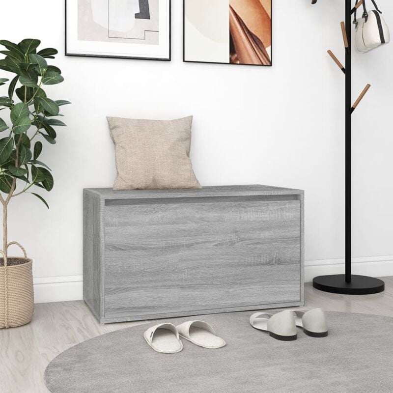 foto del prodotto vidaxl panca da ingresso 80x40x45 cm grigio sonoma legno multistrato