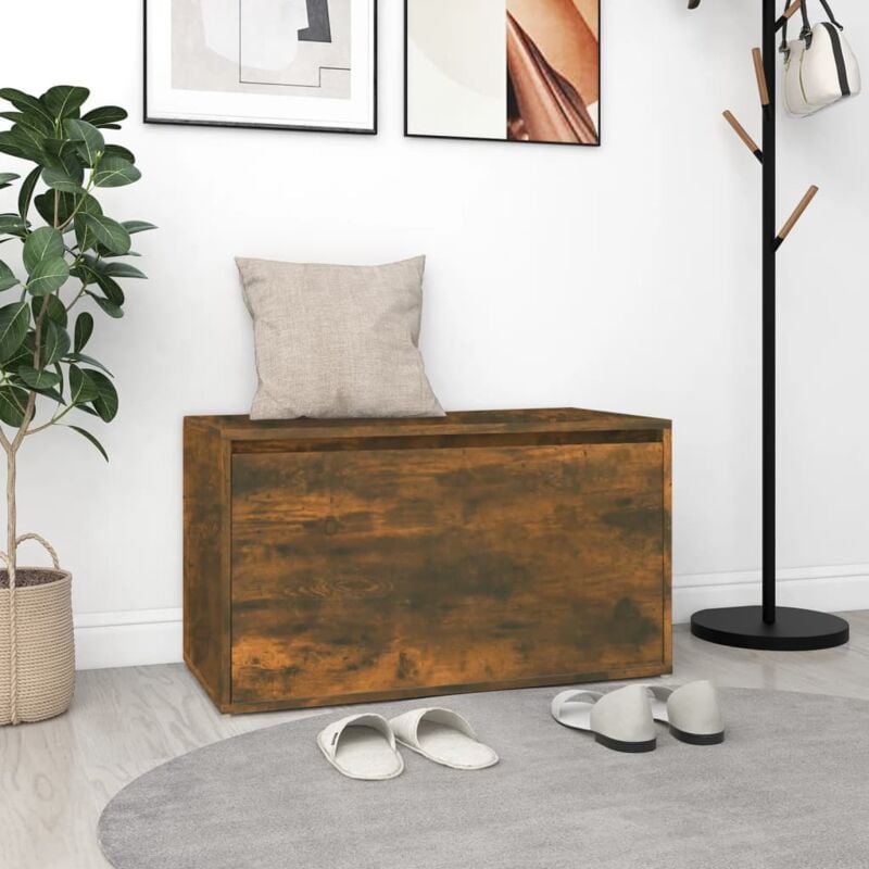 foto del prodotto vidaxl panca da ingresso 80x40x45 cm rovere fumo in legno multistrato