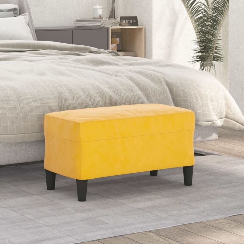 foto del prodotto vidaxl panca giallo 70x35x41 cm in velluto