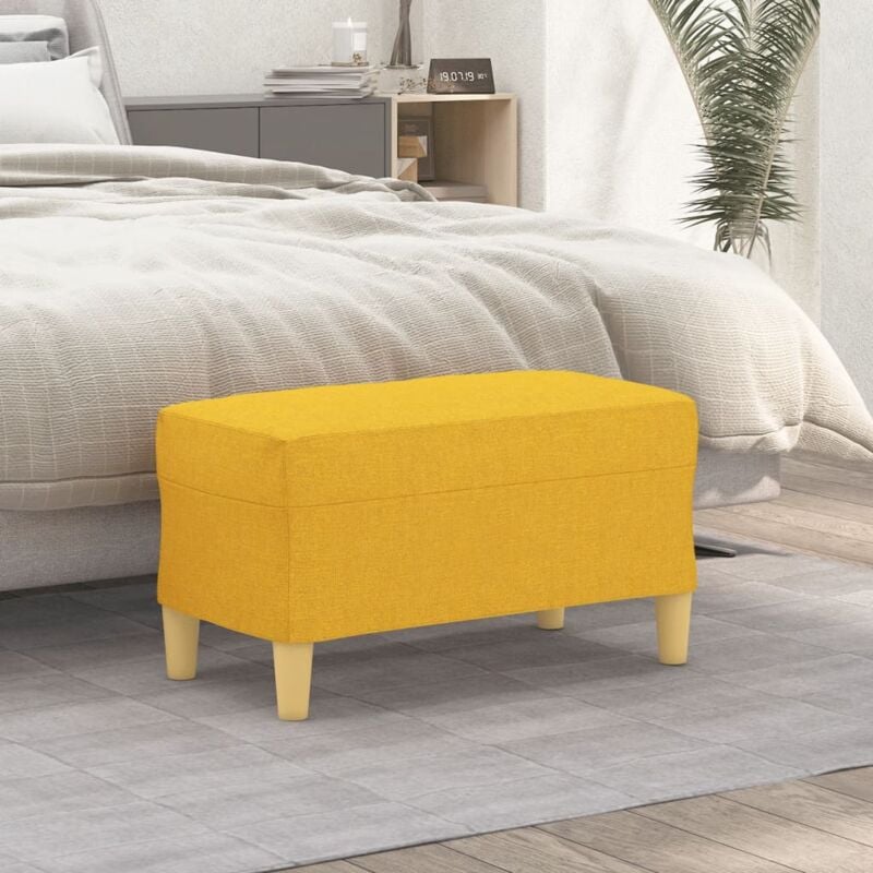 foto del prodotto vidaxl panca giallo chiaro 70x35x41 cm in tessuto