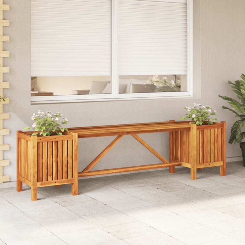 foto del prodotto vidaxl - panca giardino con 2 fioriere 150x30x40cm legno massello acacia