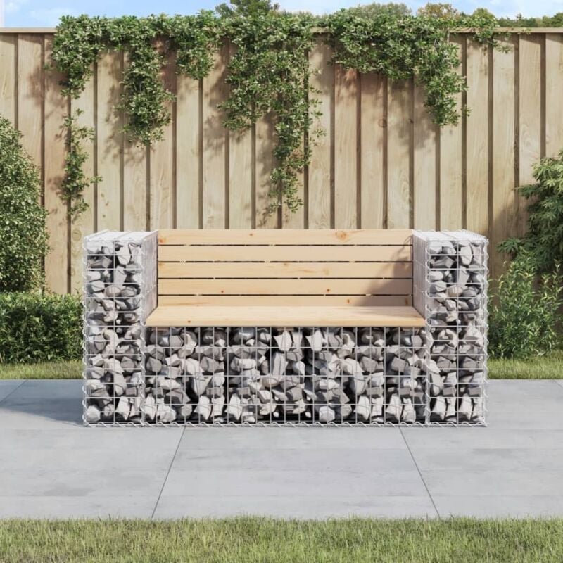 foto del prodotto vidaxl panca giardino design gabbione 143x71x65,5 cm massello di pino