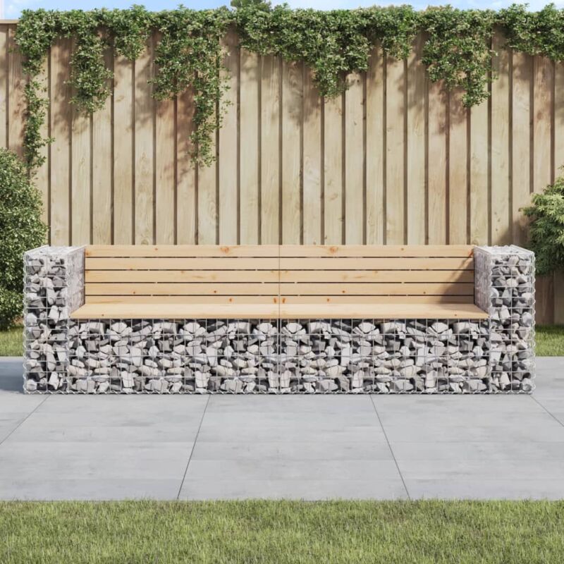 foto del prodotto vidaxl panca giardino design gabbione 244x71x65,5 cm massello di pino
