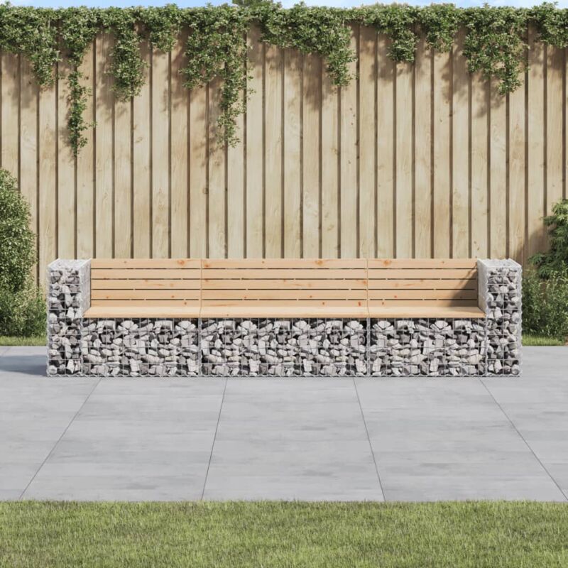 foto del prodotto vidaxl panca giardino design gabbione 287x71x65,5 cm massello di pino