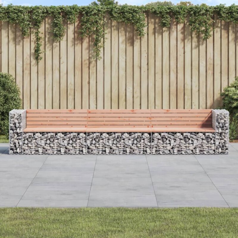 foto del prodotto vidaxl panca giardino design gabbione 347x71x65,5 cm massello douglas