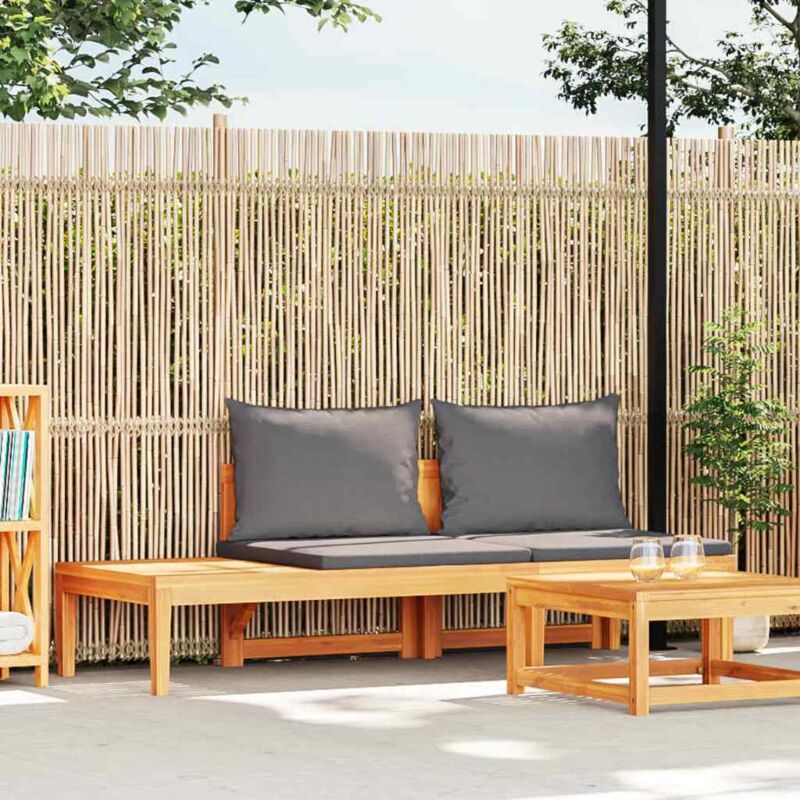 foto del prodotto vidaxl panca giardino tavolo e cuscini grigio scuro massello d acacia