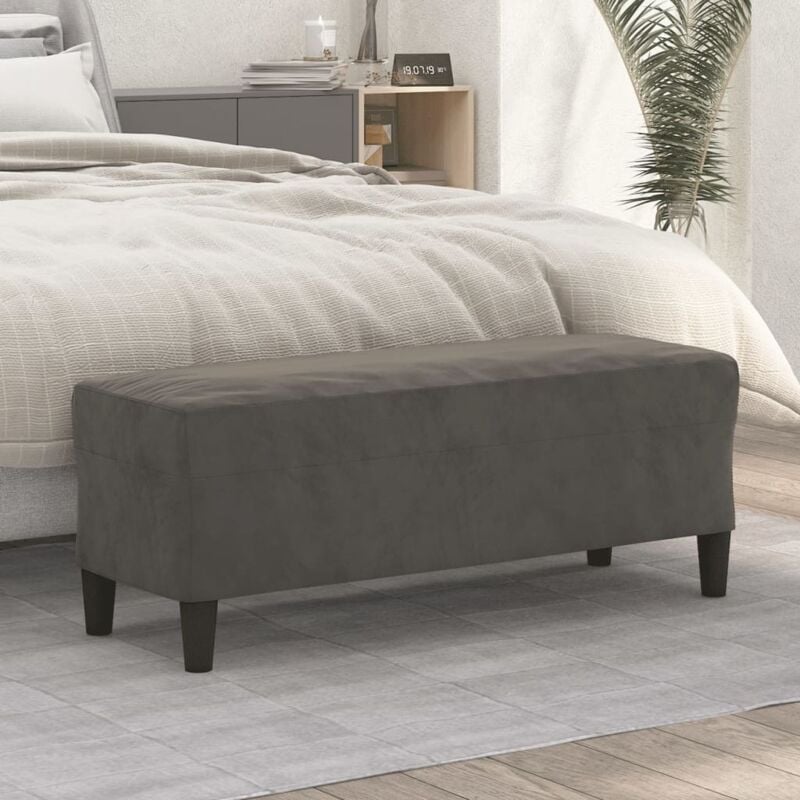 foto del prodotto vidaxl panca grigio scuro 100x35x41 cm in velluto
