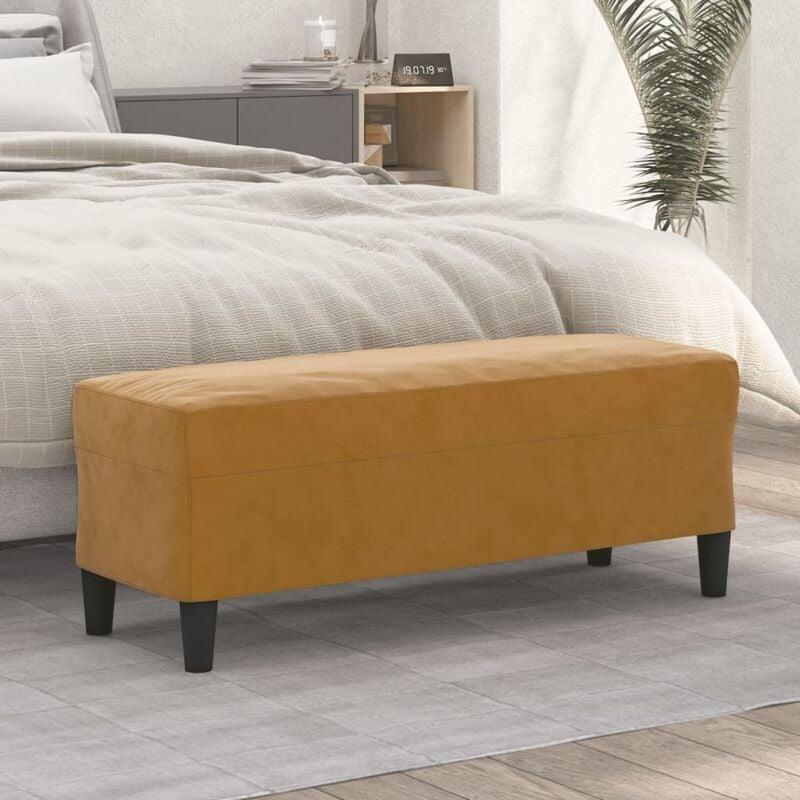 foto del prodotto vidaxl panca marrone 100x35x41 cm in velluto