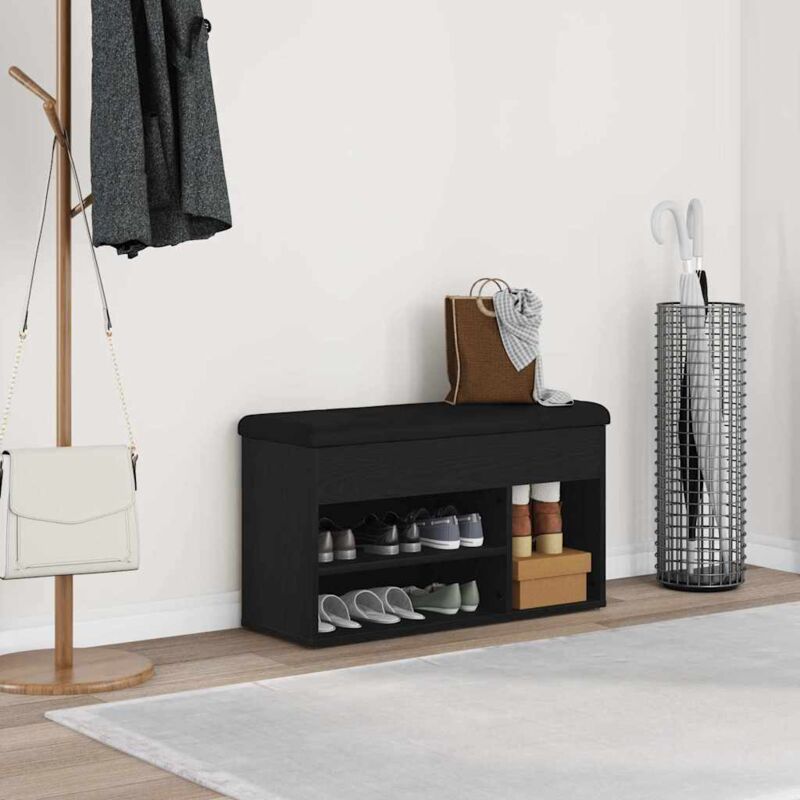foto del prodotto vidaxl panca per scarpe nero 80 x 30 x 45 cm legno multistrato