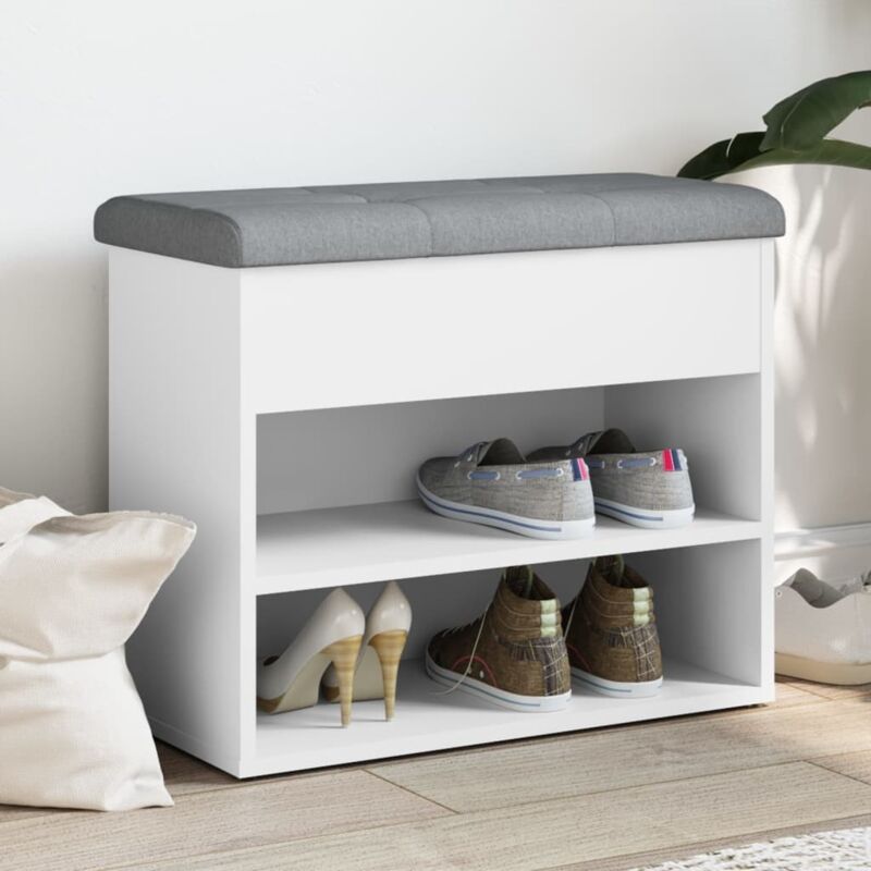 foto del prodotto vidaxl panca porta scarpe bianca 62x32x50 cm in legno multistrato