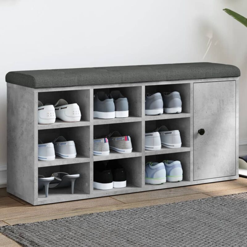 foto del prodotto vidaxl panca porta scarpe grigio cemento 102x32x50cm legno multistrato