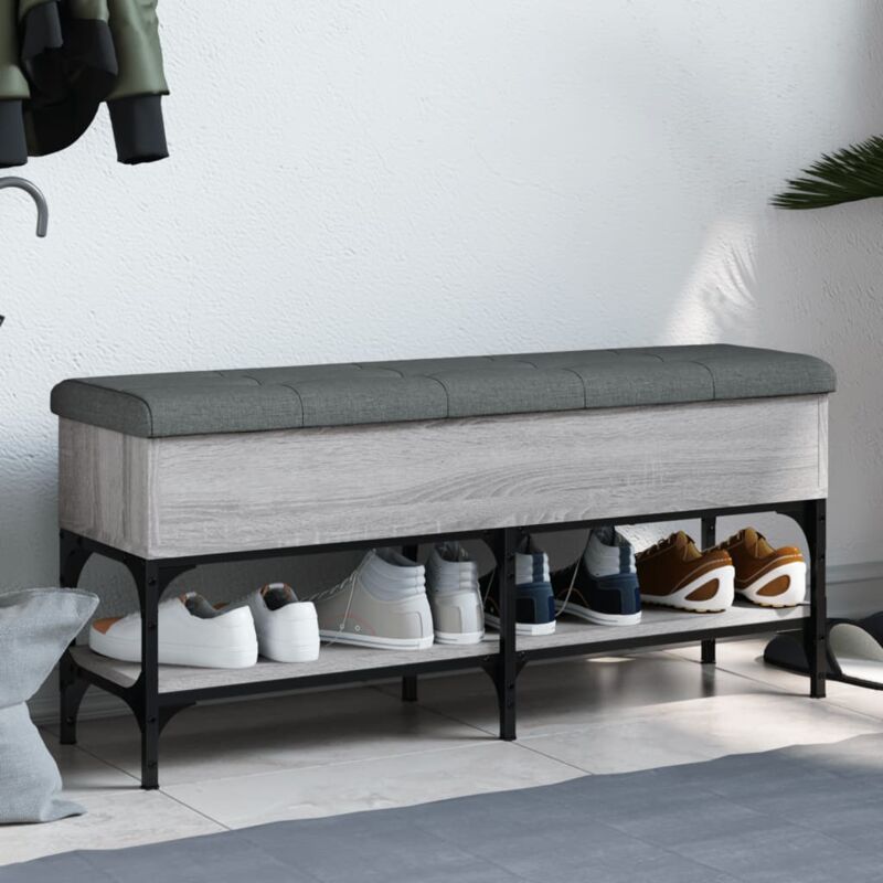 foto del prodotto vidaxl panca porta scarpe grigio sonoma 102x32x45 cm legno multistrato