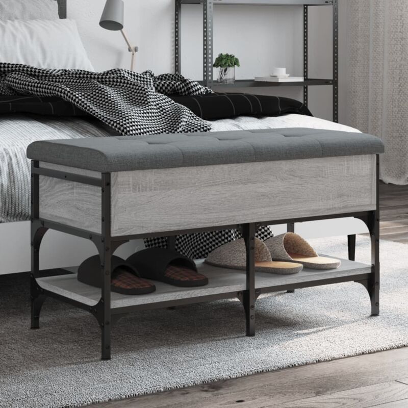 foto del prodotto vidaxl panca porta scarpe grigio sonoma 82x42x45 cm legno multistrato